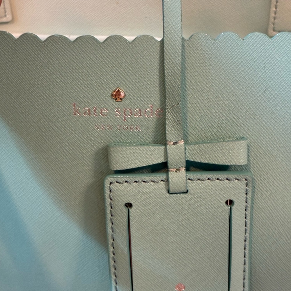 Vintage Kate Spade Teal Scalloped Tote